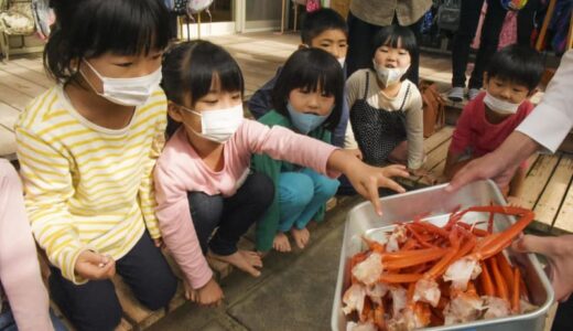 保育園で「かに集会」、調理学ぶ