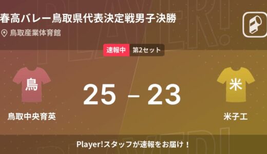 【速報中】鳥取中央育英vs米子工は、鳥取中央育英が第1セットを取る