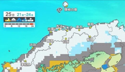 クリスマスは雨から雪に変わり…２６日から大雪となる恐れ　交通機関を直撃か（島根県・鳥取県）