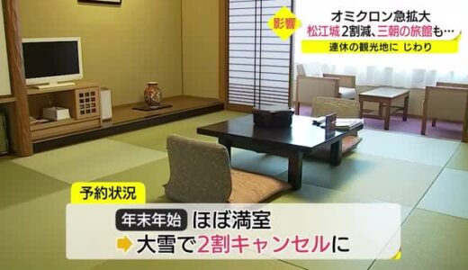 【新型コロナ】急速な感染拡大　山陰有数の温泉地では大雪とのダブルパンチに悲鳴（鳥取・三朝町）
