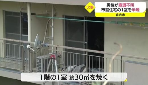 ７０歳住人男性が意識不明の重体　倉吉市の市営住宅の一室で火事　周囲は騒然（鳥取県）　