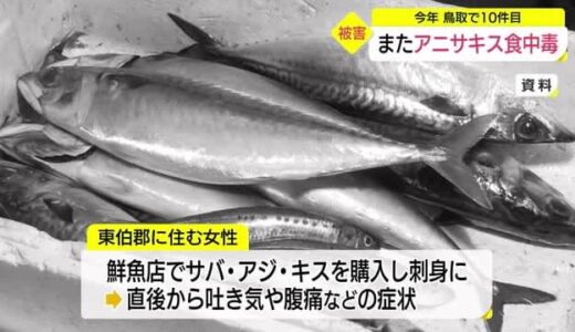 倉吉市でまた「アニサキス」による食中毒（鳥取・倉吉市）