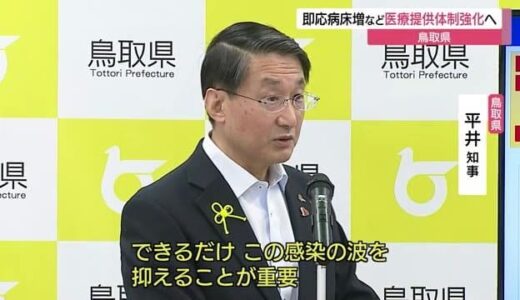 平井知事「過去最多」更新受け「即応病床」など医療提供体制を強化する考え表明（鳥取市）