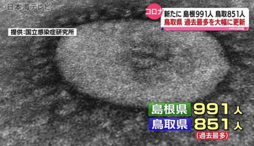 鳥取県過去最多８５１人のコロナ感染を確認（８月３日新型コロナ山陰詳細情報）