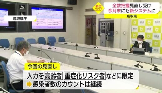 【新型コロナ】鳥取県「全数把握」の見直し受け今月末にも新システム導入へ（鳥取市）
