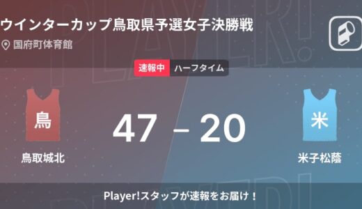 【速報中】鳥取城北vs米子松蔭は、鳥取城北が27点リードで前半を折り返す