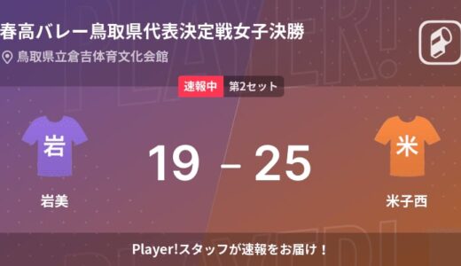 【速報中】岩美vs米子西は、米子西が第1セットを取る