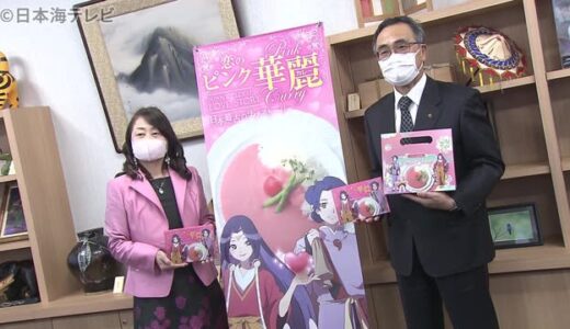 ピンクカレー×アニメキャラ　新商品完成　日本神話の八上比売をモチーフにＰＲ