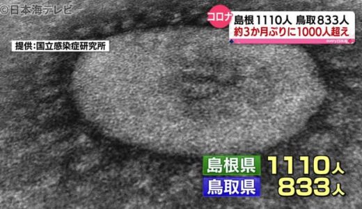 【新型コロナ】第８波　島根で１０００人超　島根１１１０人　鳥取８３３人の新規感染者（６日）