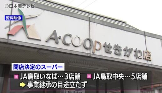 スーパー閉店問題　買い物環境確保へ計画　鳥取県は各市町を支援