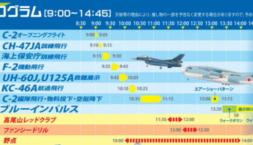 美保基地航空祭2023、ブルーインパルスの飛行時間、予行いつ　タイムスケジュールや駐車場まとめ