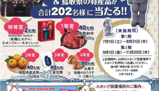 【豪華賞品が当たる】山陰海岸ジオパーク白兎エリアを楽しもう！「白兎周遊スタンプラリー」実施中【2023年11月30日(木)まで】