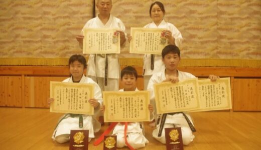 空手大会で拳士活躍　小中学生２人が部門優勝　５人も６種目で上位に／岡山・津山市