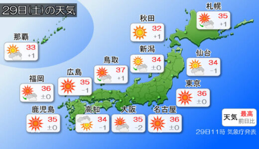全国的に危険な暑さ続く 山沿いは天気の急変に注意