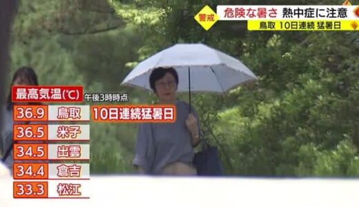 鳥取は１０日連続の「猛暑日」客も従業員も「熱中症」に厳重警戒の観光地（島根・出雲市）