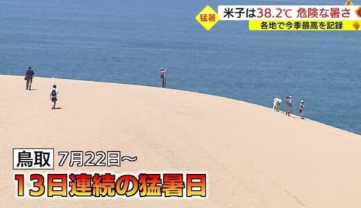 イベント準備も汗だく…”危険な暑さ”続く　鳥取市の「猛暑日」は１３日連続に（島根・鳥取）