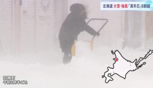 北海道では本格的な雪や吹雪　48センチの大雪も　8割の観測地点で真冬日か