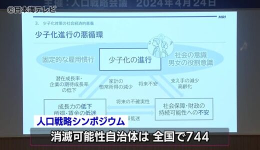 山陰では12自治体が該当　民間の有識者グループが「消滅可能性自治体」を公表　鳥取県・島根県