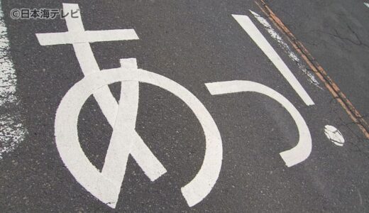【注意】「あっ！」道路にかかれたシンプルな表現　一般的ではないこの表示の狙いは？　鳥取県鳥取市