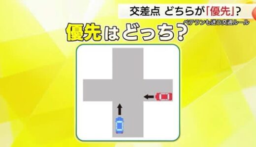 交差点で優先はどっち？ベテランドライバーも迷う“交通ルール”「出会い頭」事故防止へ確認を