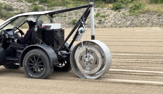 月面探査車用タイヤ 鳥取砂丘「ルナテラス」で走行試験！ ブリヂストンが月面走行のためのタイヤ試験の様子を初公開！