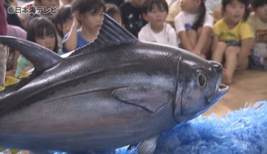 「大トロが好き」　境港特産「クロマグロ」を園児たちが学び味わう”マグロ集会”　鳥取県境港市
