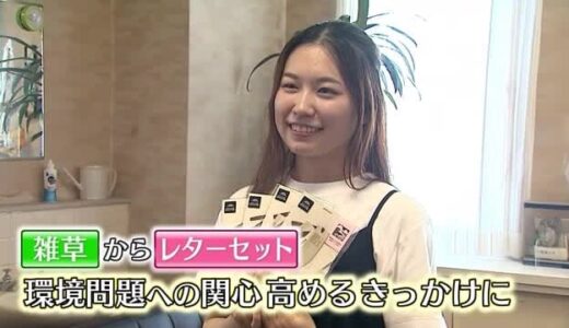 鳥取砂丘の厄介な雑草を和紙の原料に…提案した女子大学生に感謝の「レターセット」贈呈（鳥取）