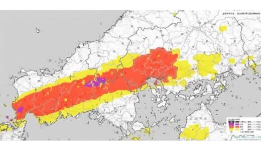 【大雨警戒】島根県吉賀町全域に避難指示「警戒レベル４」土砂災害の危険度が高まっている状況
