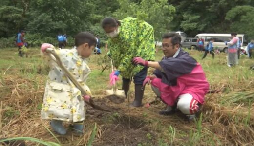 カジカガエルの鳴き声が聞こえる豊かな自然環境を未来に残そう　鳥取県三朝町で植樹
