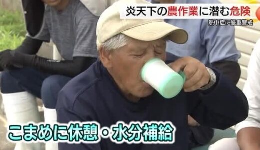 炎天下の農作業に潜む「熱中症」のリスク　農家の対策は（島根・松江市）