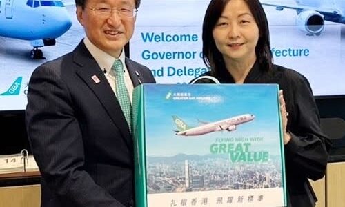 米子－香港便、10月27日に就航再開　週3往復を予定、香港来訪の鳥取知事が確認　コロナ禍で運休、4年8カ月ぶり