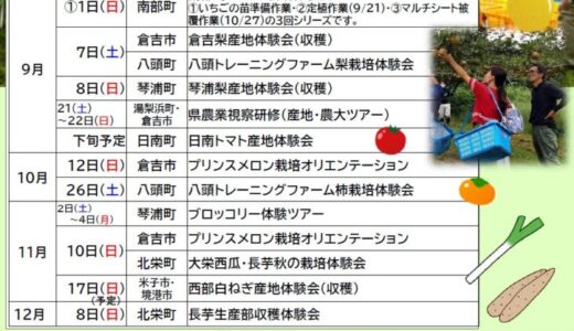 【参加者募集中】鳥取県の特産品ってこんなにあるの？！秋の産地体験会・就農相談会を開催します！