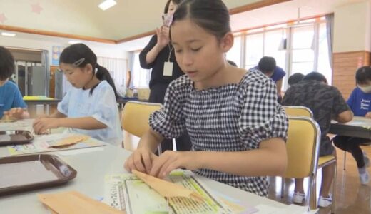 「意外と難しかった。巻く時が」児童が挑戦したのは木のストローづくり　県内企業のモノづくりの技を学ぶ