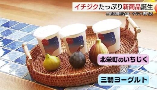 ヨーグルトの中にごろごろ「体の内側からも健康に…」イチジクたっぷり新商品で三朝温泉PR