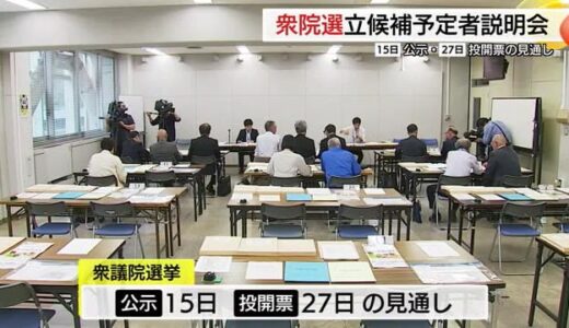 【衆院選】鳥取１区・２区はいずれも三つ巴の戦いか　立候補予定者説明会に各陣営が参加（鳥取）