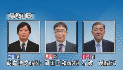 衆院選公示・第一声　総理大臣の選挙区として全国注目の鳥取１区　三つ巴の戦いへ