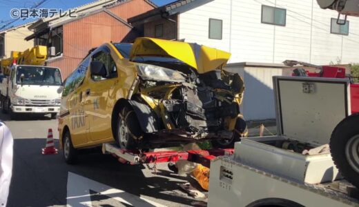 タクシーが電柱に激突　運転手が重体　乗客も骨折疑い