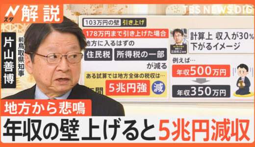 片山元総務大臣が裏側語る…総務省から“根回し”あった？ 年収の壁上げると5兆円減収、地方から悲鳴「財政破綻」【Nスタ解説】