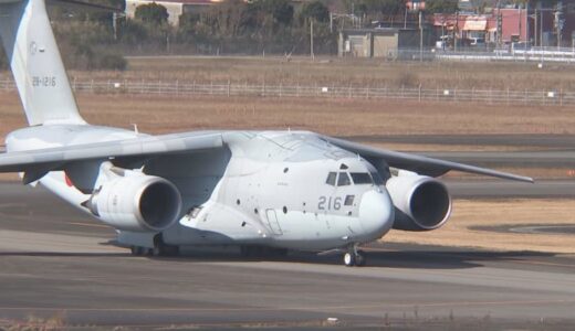 災害時の支援物資の輸送訓練など　航空自衛隊C-2輸送機が宮崎空港に初飛来
