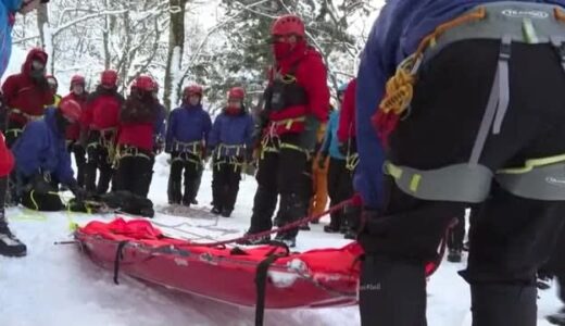 冬山の厳しい気象条件ふまえ正しい装備と準備を！大山で登山者の遭難想定した救助訓練（鳥取）