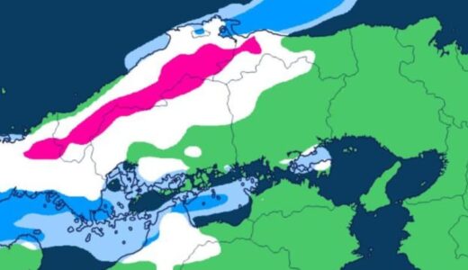 【大雪情報】“最強寒波”到来　あす（6日）までの24時間降雪量　多い所で　岡山県南部5cm・広島県南部（平地）10cm・鳥取県東部（平地）20cm・島根県東部（平地）15cm・山口県（平地）20cm【5日午後発表　雪のシミュレーション】