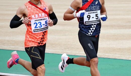 鍛え抜いた消防職員の駅伝大会、鳥取西部が栄冠　25チーム127人参加、島根県出雲市