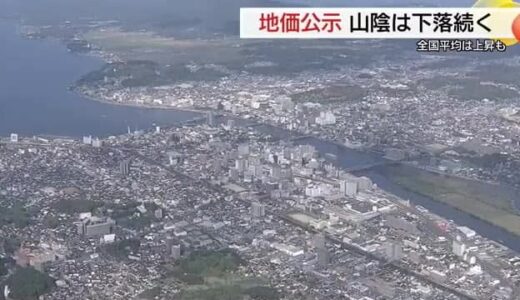 【地価公示】全国的には上昇傾向も…山陰両県は下落傾向　人口減少と高齢化など影響（鳥取・島根）