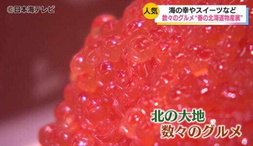 「春の北海道物産展」豪華な海鮮弁当や丸ごといちごのいちごミルク大福など　北海道グルメを扱う29社が出店　鳥取県米子市