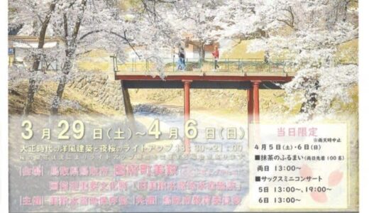 ライトアップされた夜桜が幻想的！「お花見ウィークin 旧美歎水源地 2025」が開催されます｜鳥取市