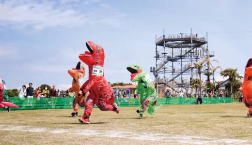 ソレイユの丘 原っぱ駆けるちびっこダイナソー ティラノサウルスレースに２００人