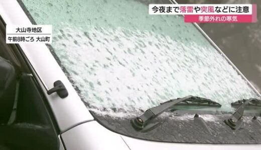 「寒冷渦」で季節逆戻り3月並みの寒さ…大山で積雪2センチ　竜巻など突風や落雷などに注意（鳥取）